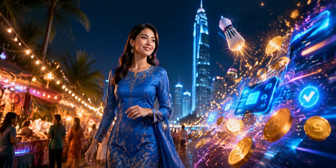 Pemain wanita berbaju kurung menikmati pengalaman pertaruhan dalam talian di Kuala Lumpur bersama 64000