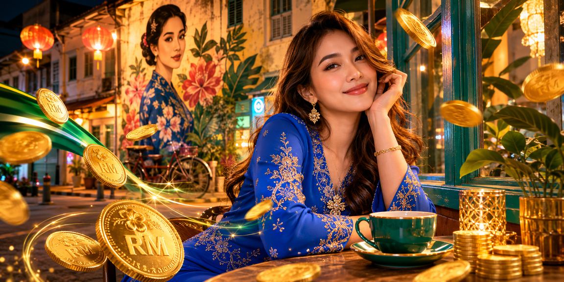 Wanita Malaysia bergaya baju kurung menikmati hiburan kasino di platform 64000 Penang